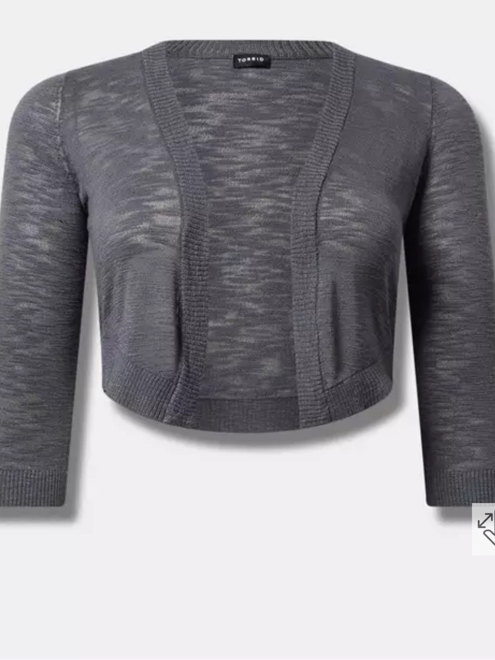 Torrid 3/4 Sleeve Cropped Shrug Sweater 1